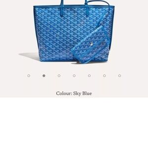 Goyard Anjou pm tote in sky blue reversible